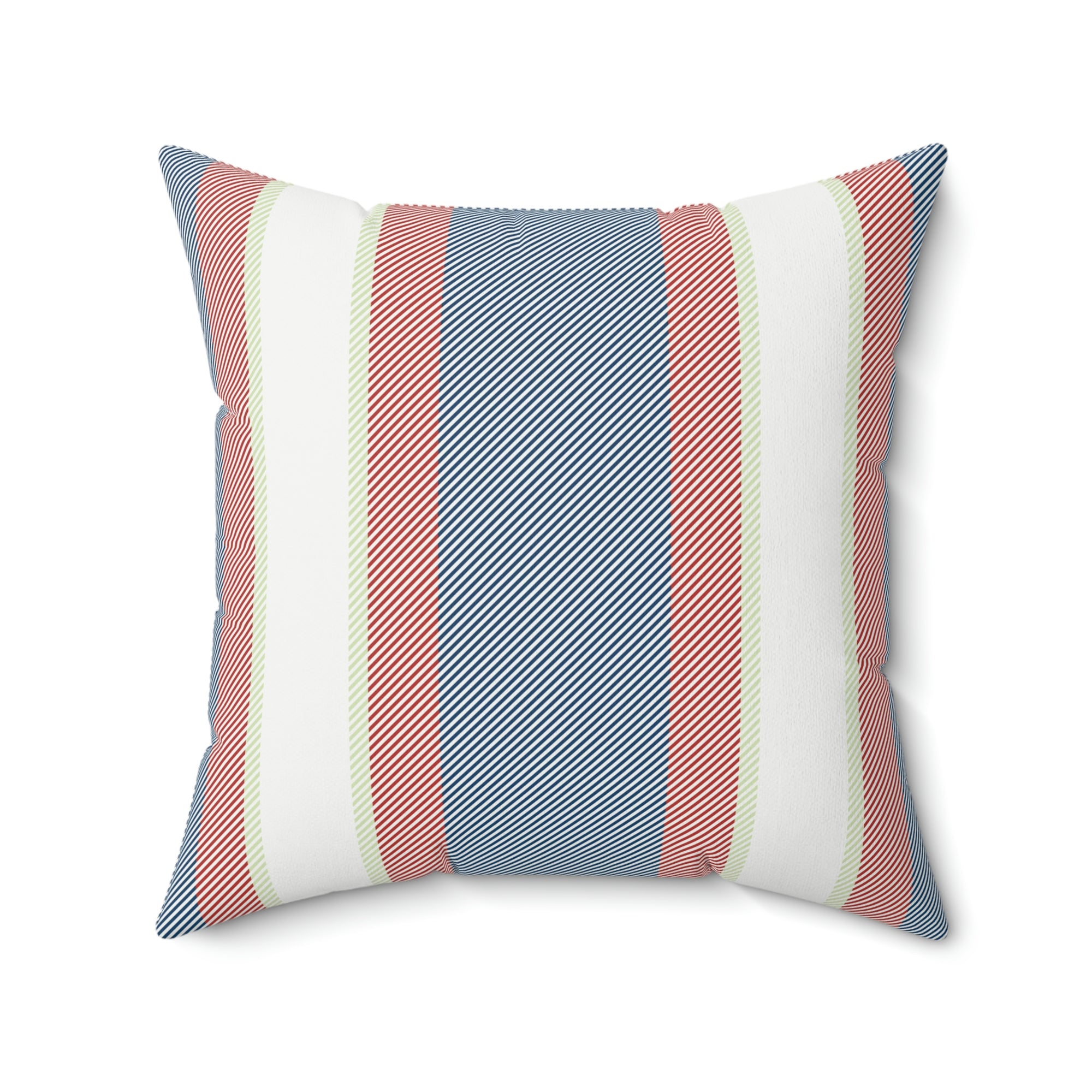 Blue and Red Stripe Outdoor Pillow