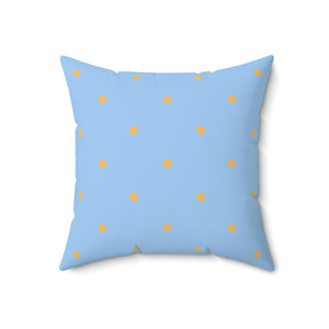 Light Blue with Orange Dots Outdoor Pillow