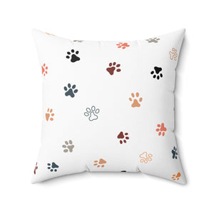 Dog Paw Pattern Outdoor Throw Pillow