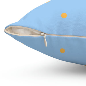 Light Blue with Orange Dots Outdoor Pillow