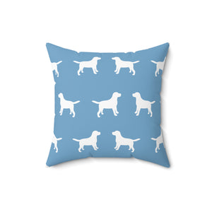 Labrador Blue Outdoor Throw Pillow