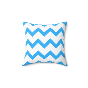 Light Blue Zig Zag Stripe Stripe Outdoor Pillow