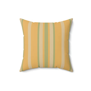 Yellow and Mint Stripe Outdoor Pillow