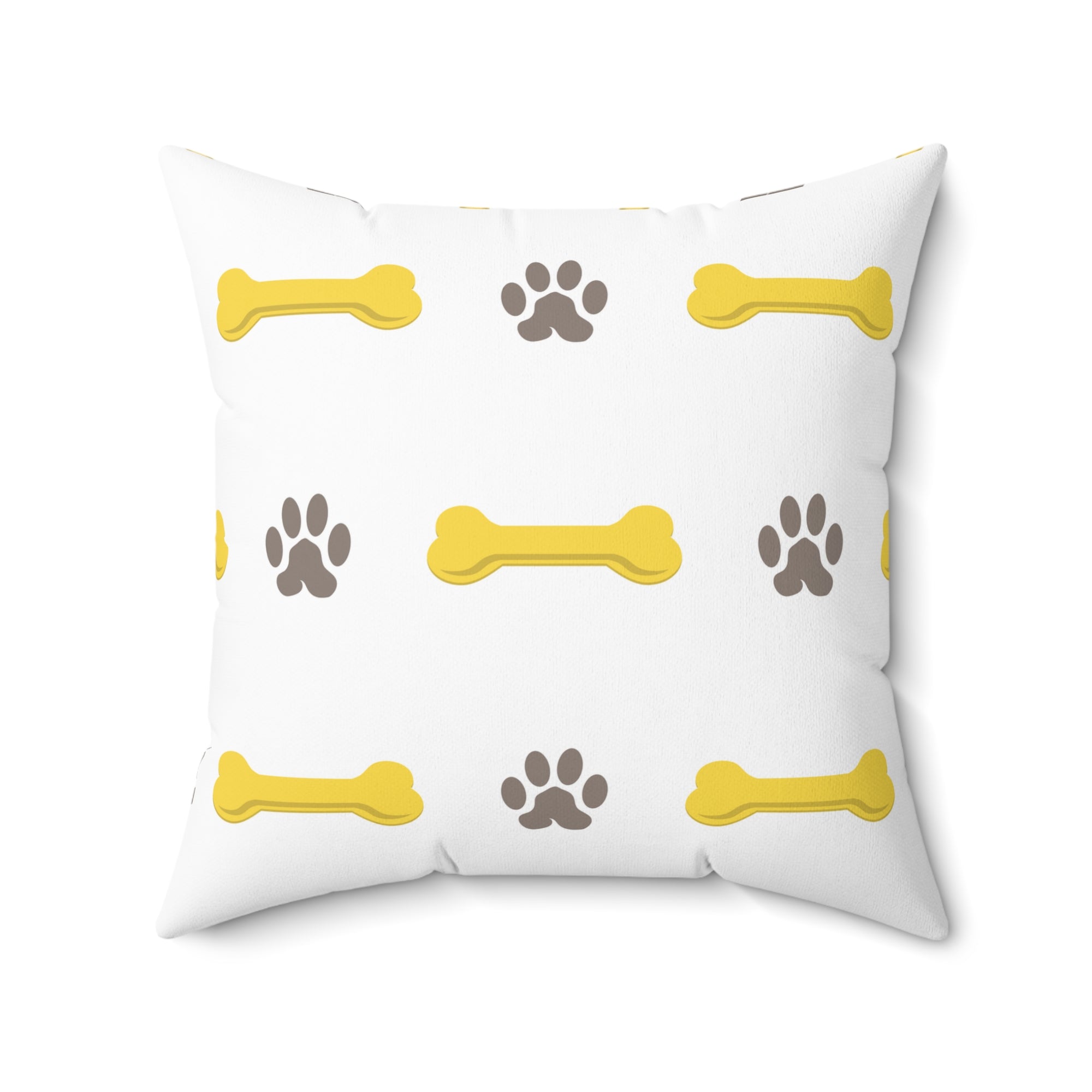 Dog Paw and Bone Outdoor Throw Pillow