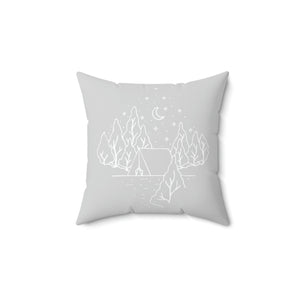 Camping Scene Outdoor Pillows