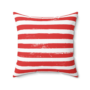 Distressed Red Stripe Outdoor Pillow