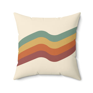 Retro Rainbow 1970 Outdoor Pillow