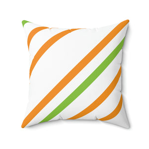 Orange and Green Stripe Outdoor Pillow