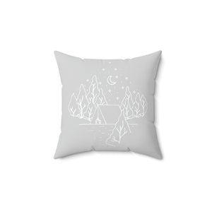 Camping Scene Outdoor Pillows