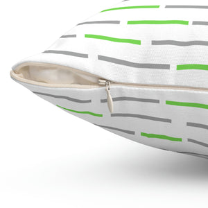 Green and Grey Stripe Outdoor Pillow