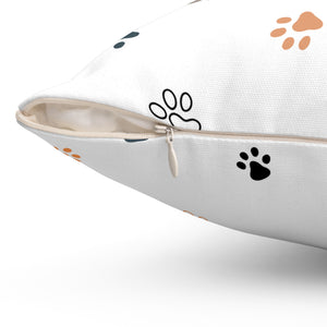 Dog Paw Pattern Outdoor Throw Pillow