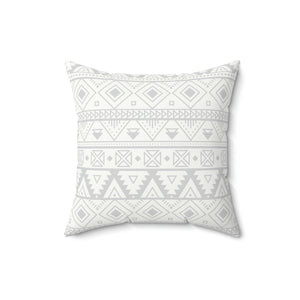 Aztec Grey Pattern Outdoor Throw Pillow