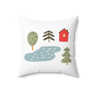 BOHO Lake House Outdoor Throw Pillow