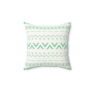 Aztec Green Pattern Outdoor Throw Pillow