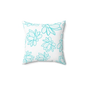 Turquoise Flower Outdoor Pillow