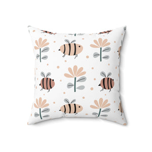 Bee Pattern Outdoor Throw Pillow