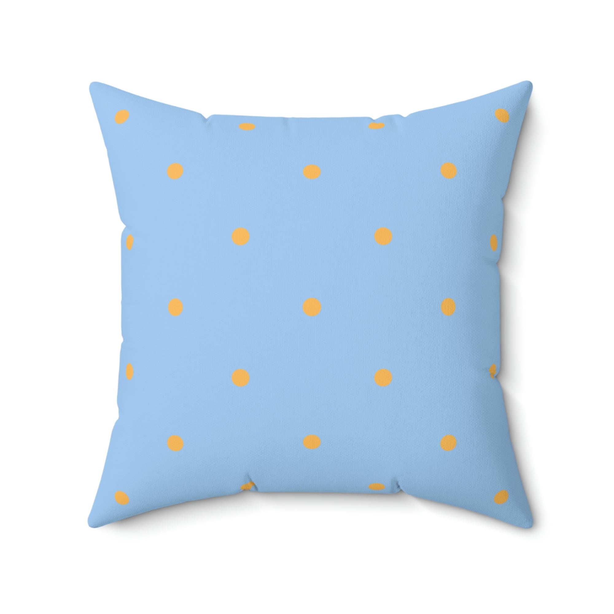 Light Blue with Orange Dots Outdoor Pillow