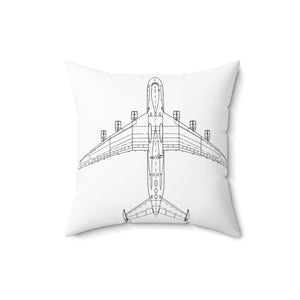 Airplane Black and White Outdoor Pillow