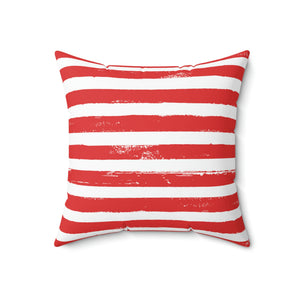 Distressed Red Stripe Outdoor Pillow