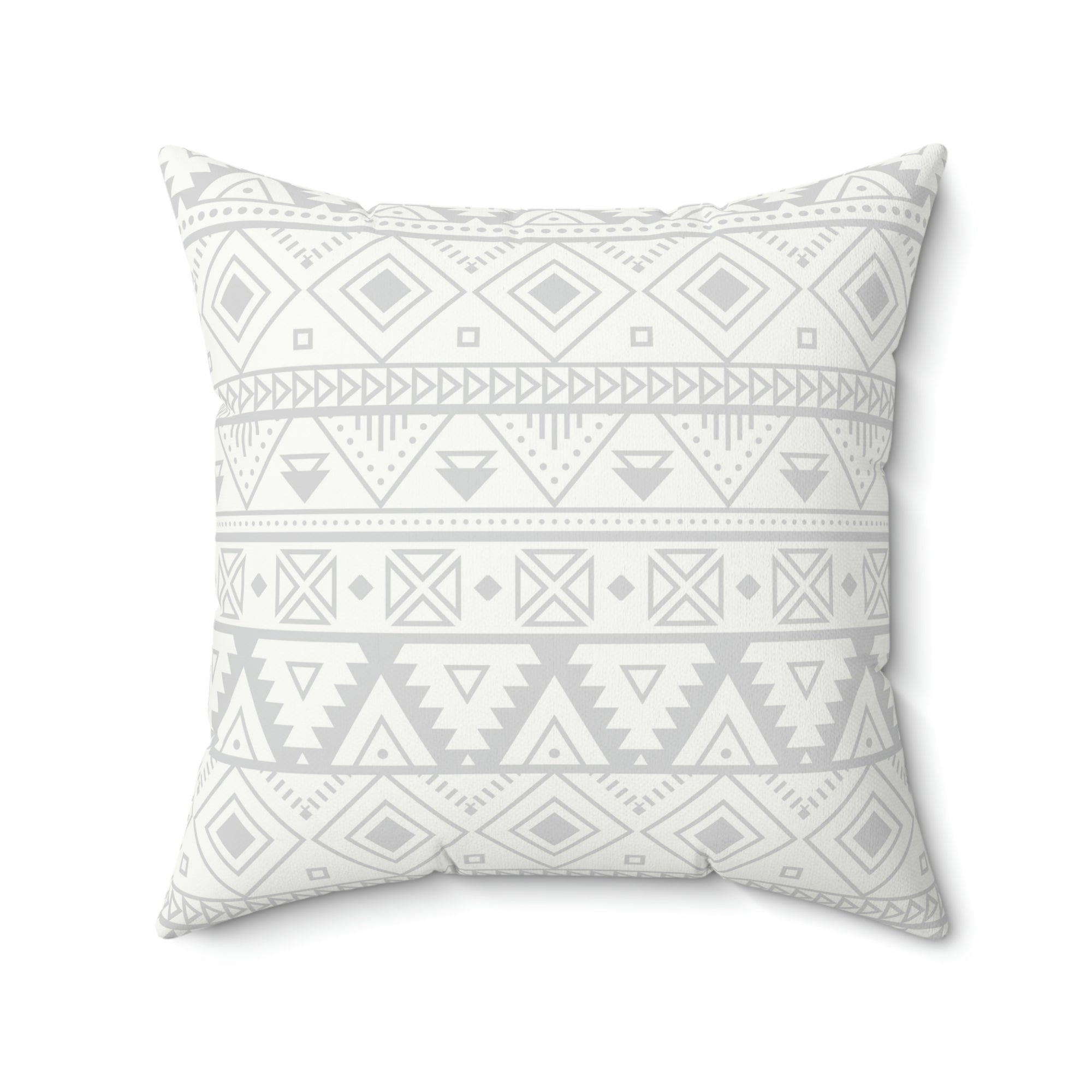 Aztec Grey Pattern Outdoor Throw Pillow