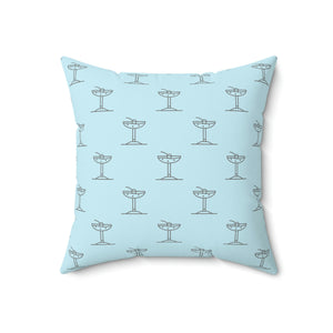 Blue Martini Outdoor Throw Pillow