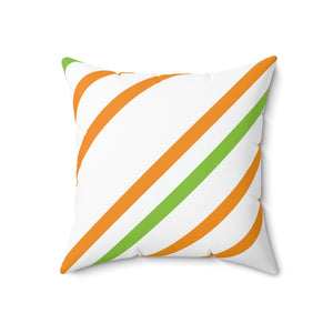 Orange and Green Stripe Outdoor Pillow