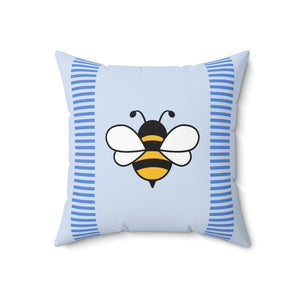 Blue Bee Outdoor Pillow