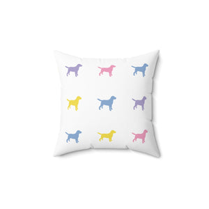 Color Dog Pattern Outdoor Throw Pillow