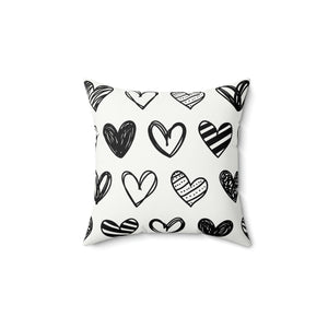 Scribble Heart Outdoor Pillow