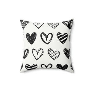 Scribble Heart Outdoor Pillow