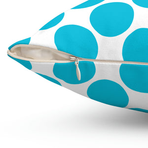 Aqua Blue Green Dots Outdoor Pillow