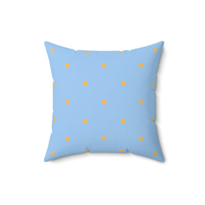 Light Blue with Orange Dots Outdoor Pillow