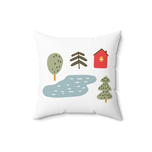 BOHO Lake House Outdoor Throw Pillow