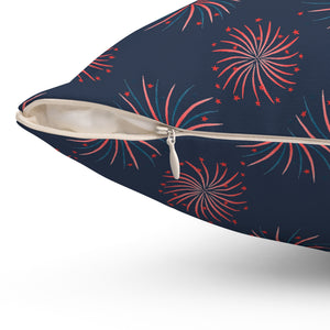 Firework Swirl USA Outdoor Throw Pillow