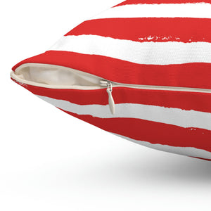 Distressed Red Stripe Outdoor Pillow