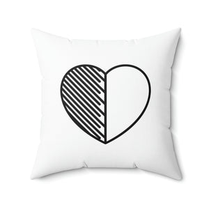 Simple Black and White Heart Pillow