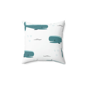 Whale and Fish Outdoor Pillow