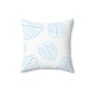 Blue Leaf Outdoor Pillow