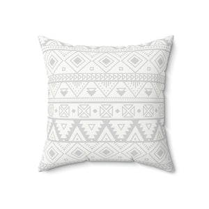 Aztec Grey Pattern Outdoor Throw Pillow