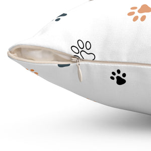 Dog Paw Pattern Outdoor Throw Pillow