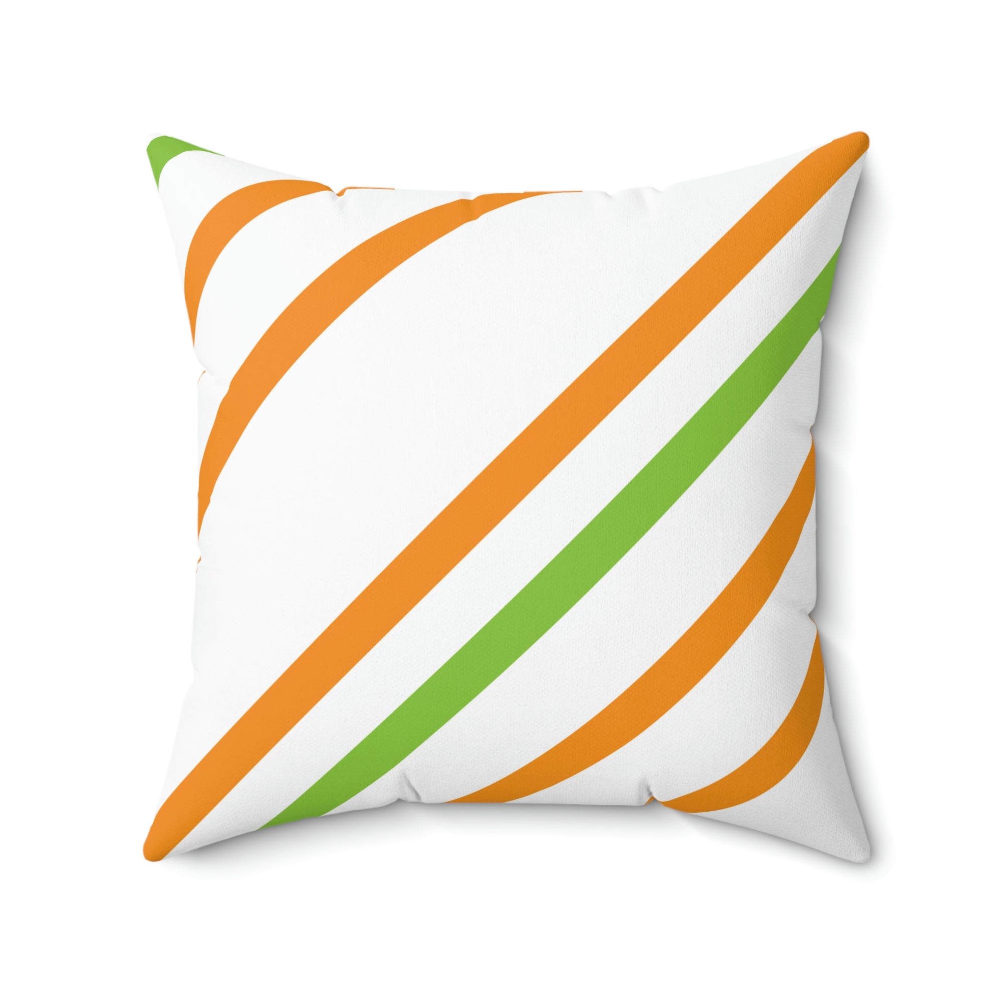 Orange and Green Stripe Outdoor Pillow