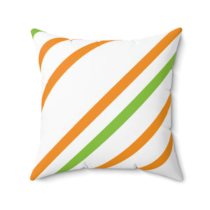 Orange and Green Stripe Outdoor Pillow