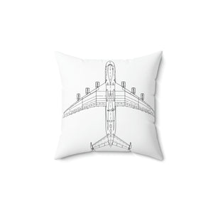 Airplane Black and White Outdoor Pillow