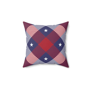 USA Cross Stitch Outdoor Throw Pillow