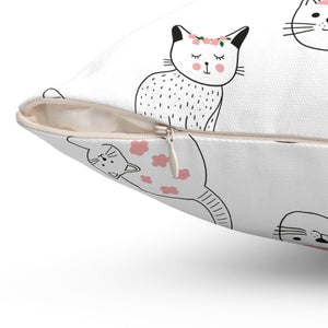 Cat Pattern Outdoor Throw Pillow