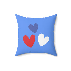 USA Hearts Outdoor Throw Pillow