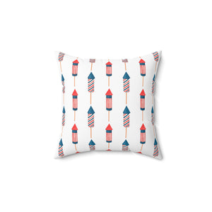 USA Fireworks Pattern Outdoor Throw Pillow