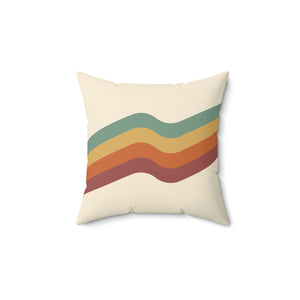 Retro Rainbow 1970 Outdoor Pillow