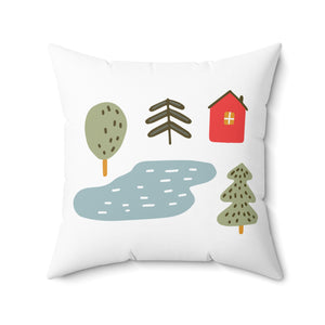 BOHO Lake House Outdoor Throw Pillow