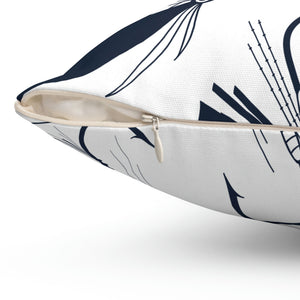 Fishing Lure Navy and White Outdoor Pillow